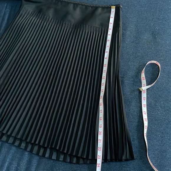 ANN TAYLOR ACCORDION PLEATS DROP WAIST CHARCOAL GREY/BLACK SWING SKIRT - Picture 12 of 12